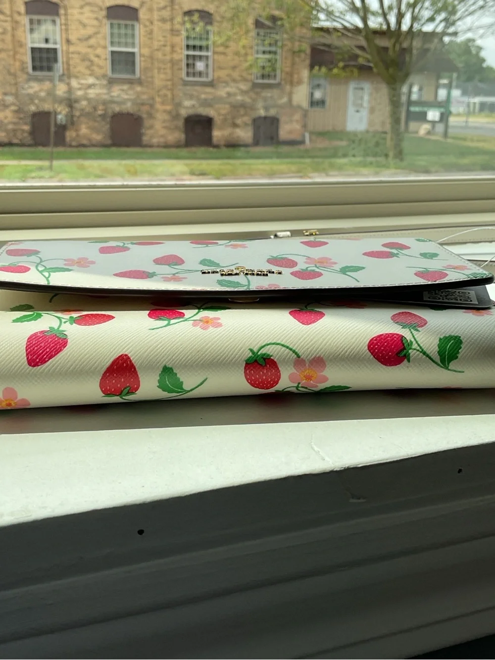 kate spade Cream Crossbody with Strawberry Print